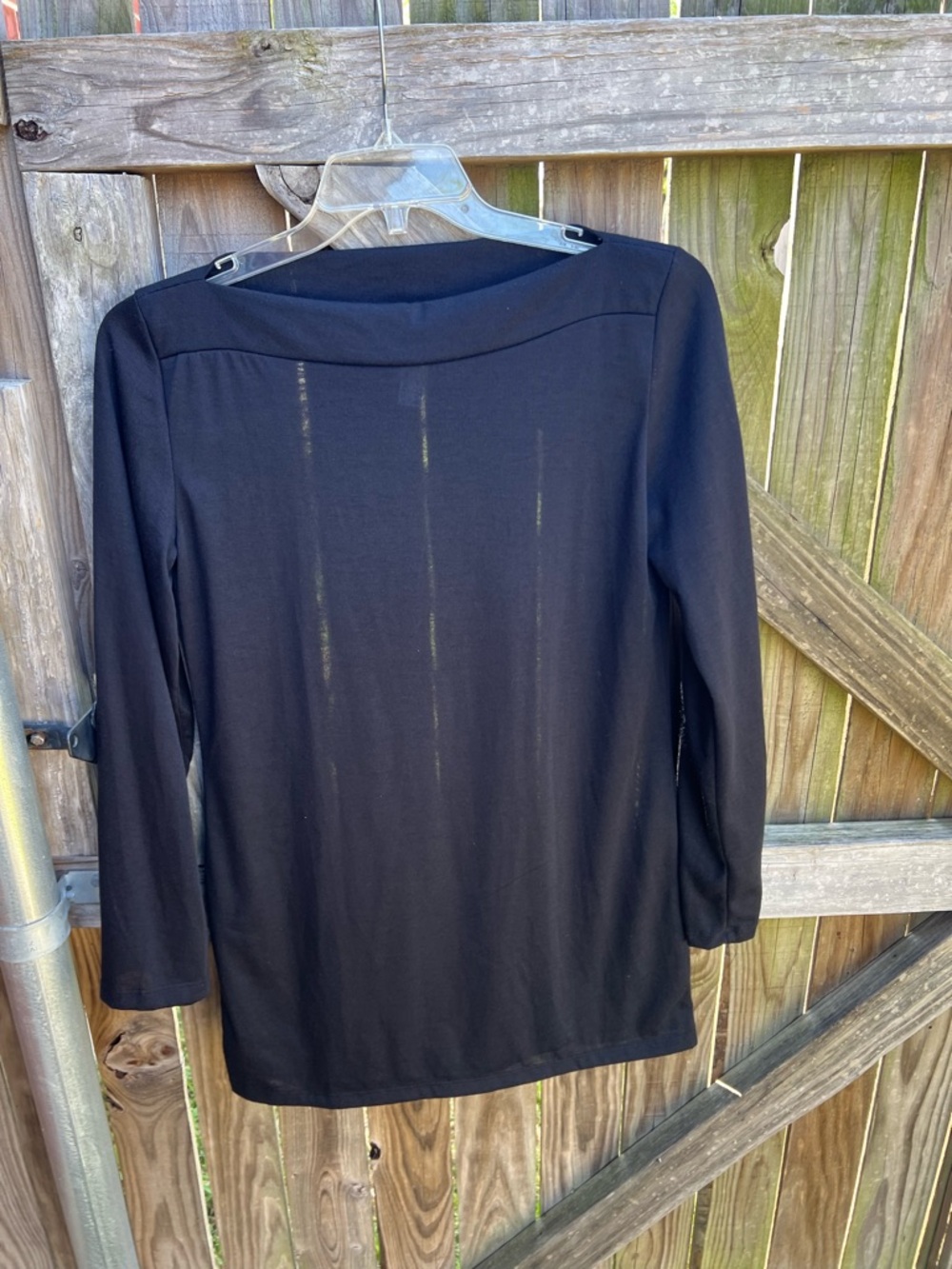 👗 Inappropriate Black Women’s Long Sleeve Top - Classic Boat Neck